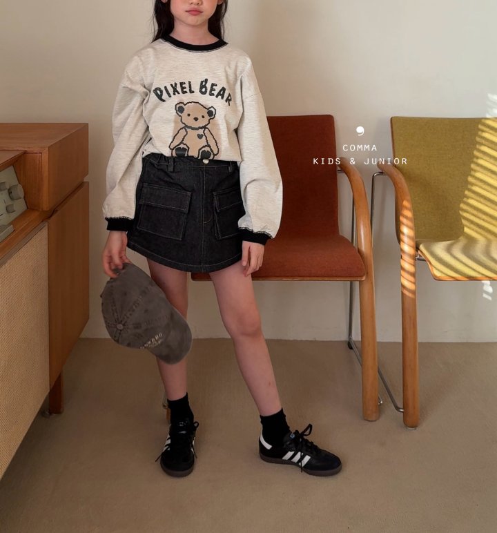 Comma - Korean Children Fashion - #kidzfashiontrend - Bear Contrast Tee - 7