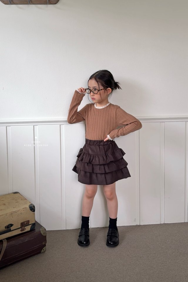Comma - Korean Children Fashion - #kidzfashiontrend - Cable Lace Tee - 6