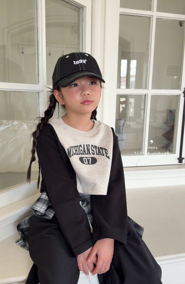 Comma - Korean Children Fashion - #littlefashionista - Crop Contrast Tee - 7