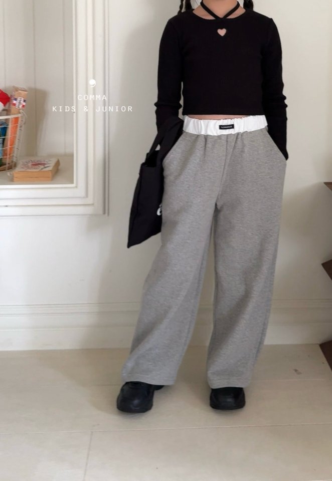 Comma - Korean Children Fashion - #littlefashionista - Contrast Label Pants