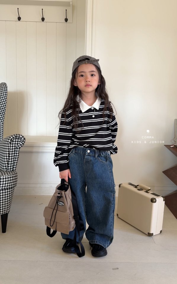 Comma - Korean Children Fashion - #littlefashionista - Carpenter Denim Pants - 5