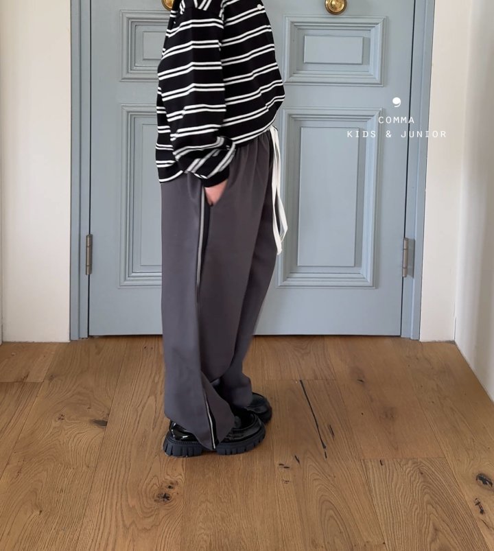 Comma - Korean Children Fashion - #littlefashionista - Contrast Band Slacks