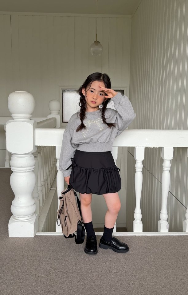Comma - Korean Children Fashion - #magicofchildhood - Pearl Ribbon Sweatshirt - 10