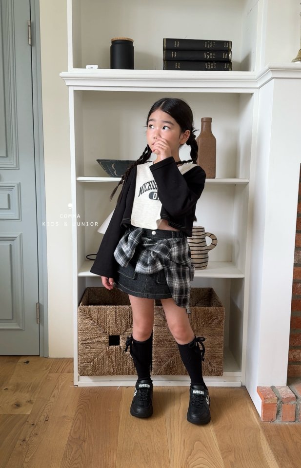 Comma - Korean Children Fashion - #magicofchildhood - Crop Contrast Tee - 8