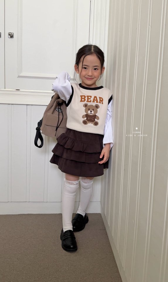 Comma - Korean Children Fashion - #magicofchildhood - Corduroy Tiered Skirt - 11