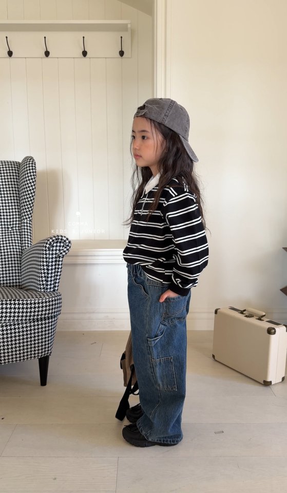 Comma - Korean Children Fashion - #magicofchildhood - Carpenter Denim Pants - 6