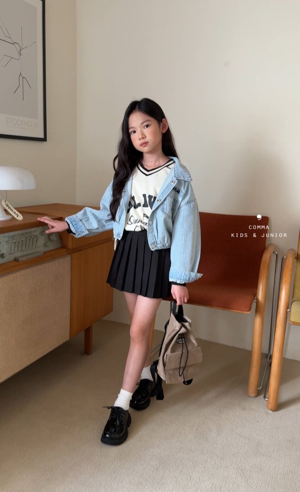 Comma - Korean Children Fashion - #magicofchildhood - Studded Pleated Skirt - 5