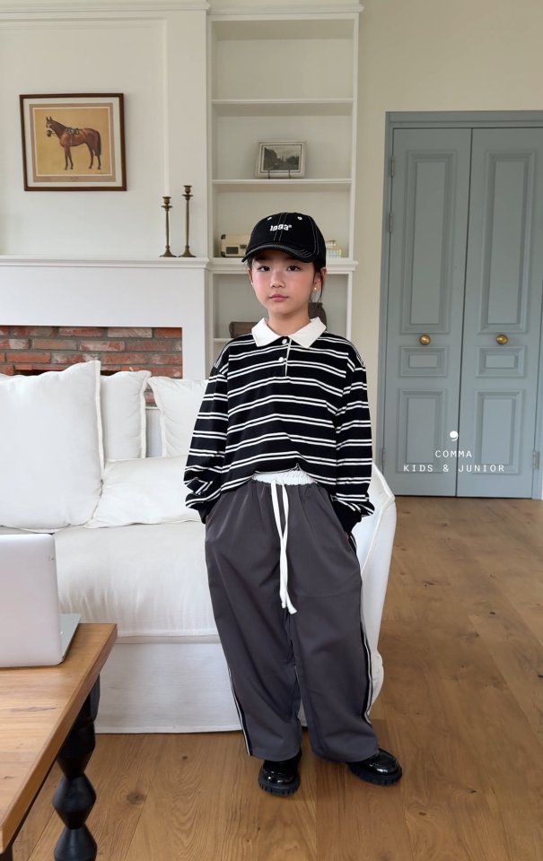 Comma - Korean Children Fashion - #magicofchildhood - Contrast Band Slacks - 2