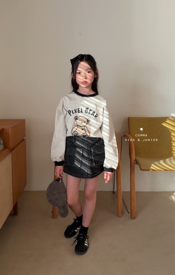 Comma - Korean Children Fashion - #magicofchildhood - Bear Contrast Tee - 10