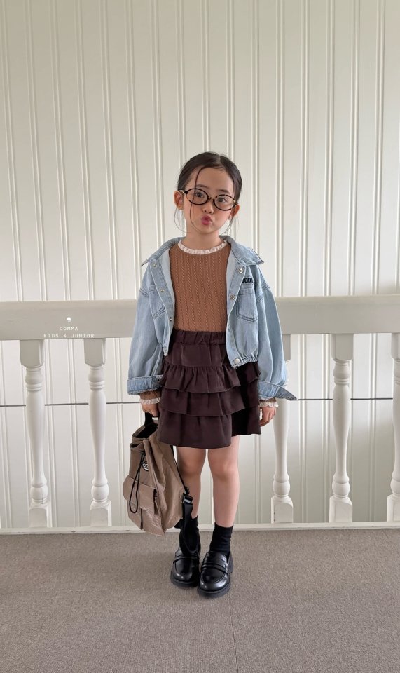 Comma - Korean Children Fashion - #magicofchildhood - Cable Lace Tee - 9