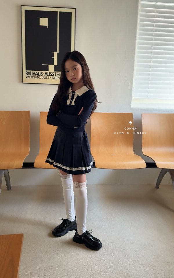Comma - Korean Children Fashion - #minifashionista - Frill Collar Tee - 3