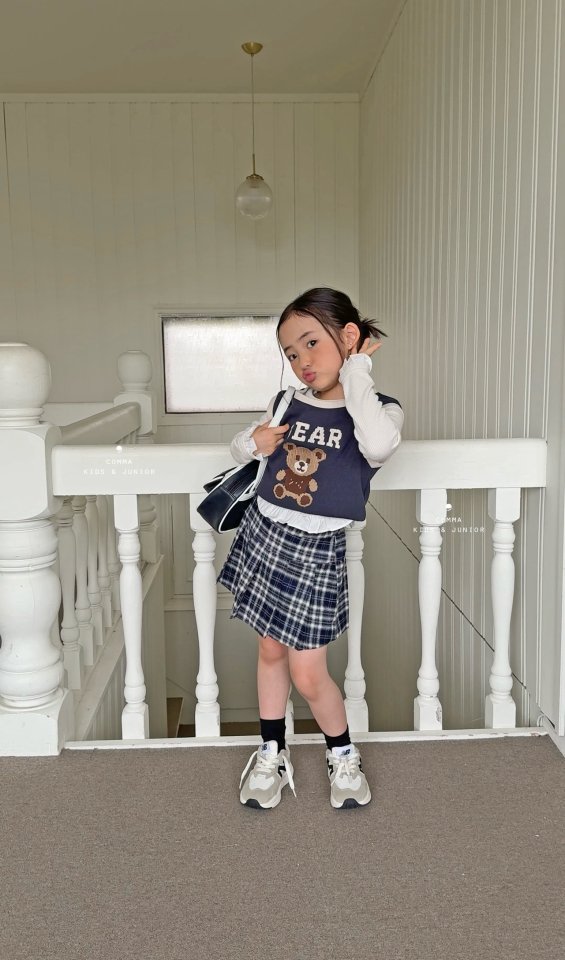 Comma - Korean Children Fashion - #minifashionista - Check Pleated Skirt - 2