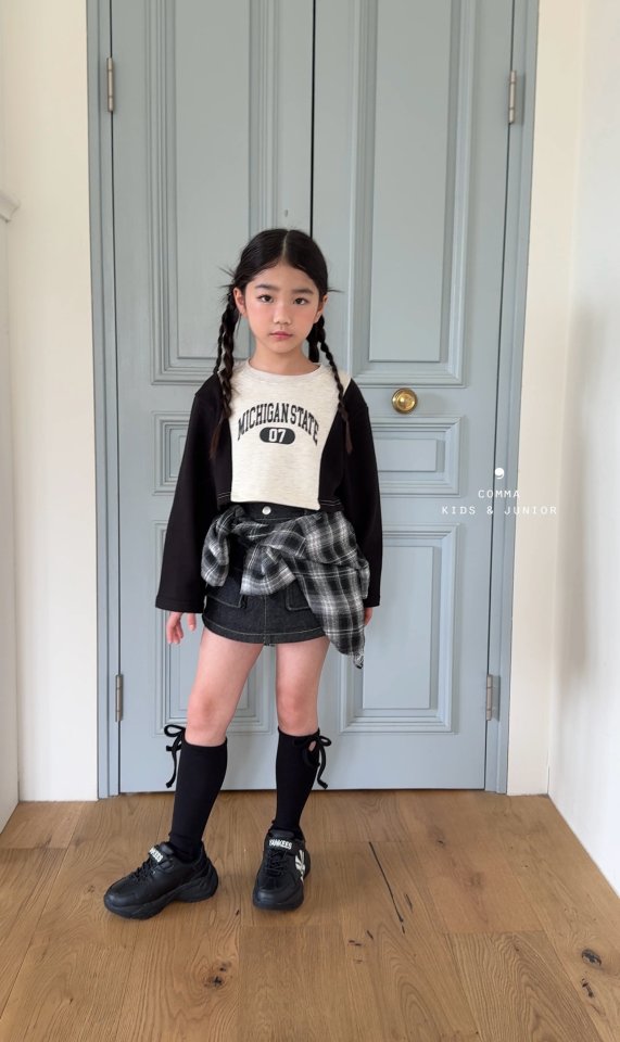 Comma - Korean Children Fashion - #minifashionista - Crop Contrast Tee - 9