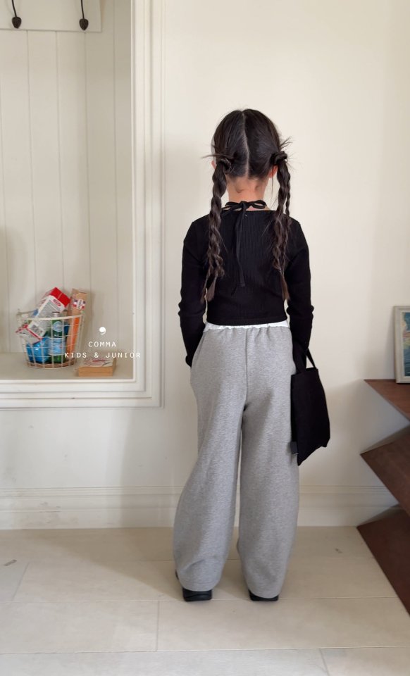 Comma - Korean Children Fashion - #minifashionista - Contrast Label Pants - 3