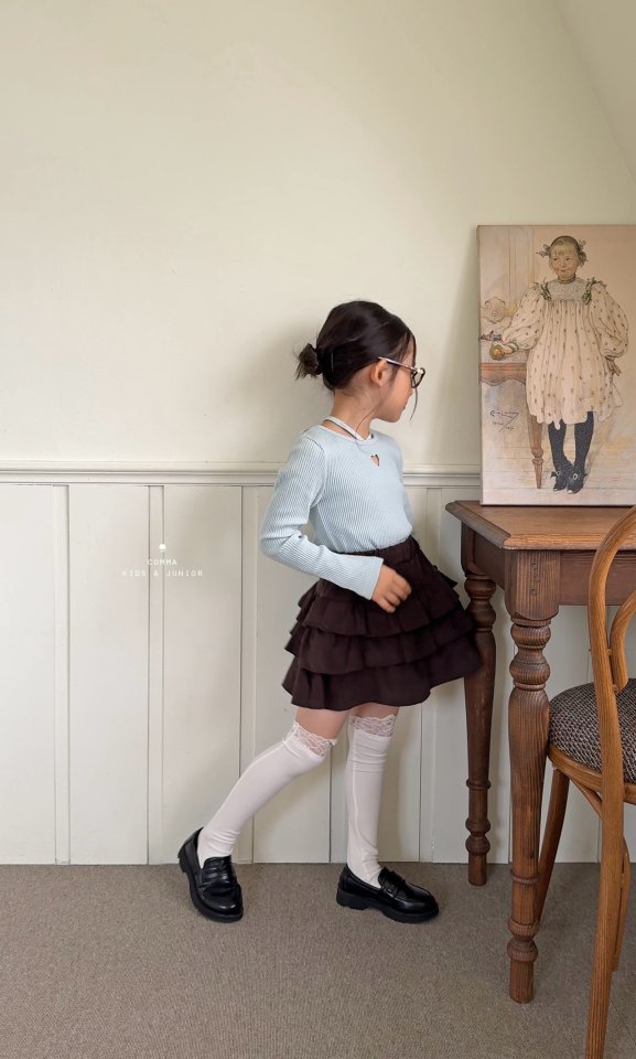 Comma - Korean Children Fashion - #minifashionista - Corduroy Tiered Skirt - 12