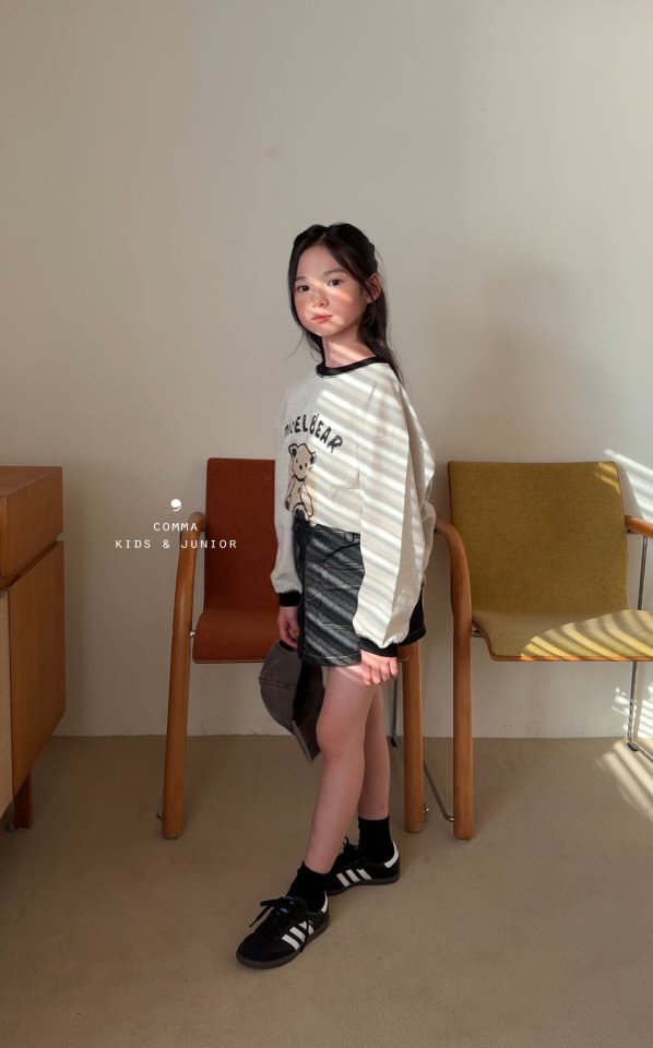 Comma - Korean Children Fashion - #minifashionista - Bear Contrast Tee - 11