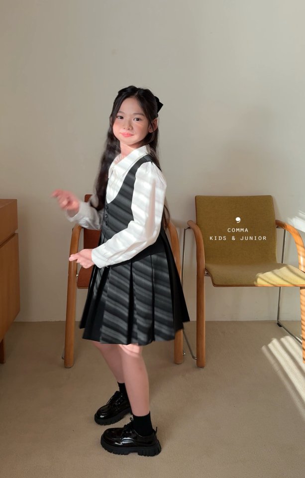 Comma - Korean Children Fashion - #minifashionista - Button Pleated One-piece - 6