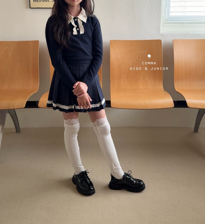 Comma - Korean Children Fashion - #minifashionista - Frill Collar Tee - 4