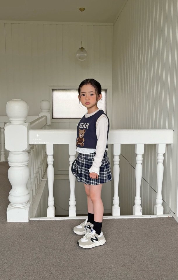 Comma - Korean Children Fashion - #prettylittlegirls - Check Pleated Skirt - 3