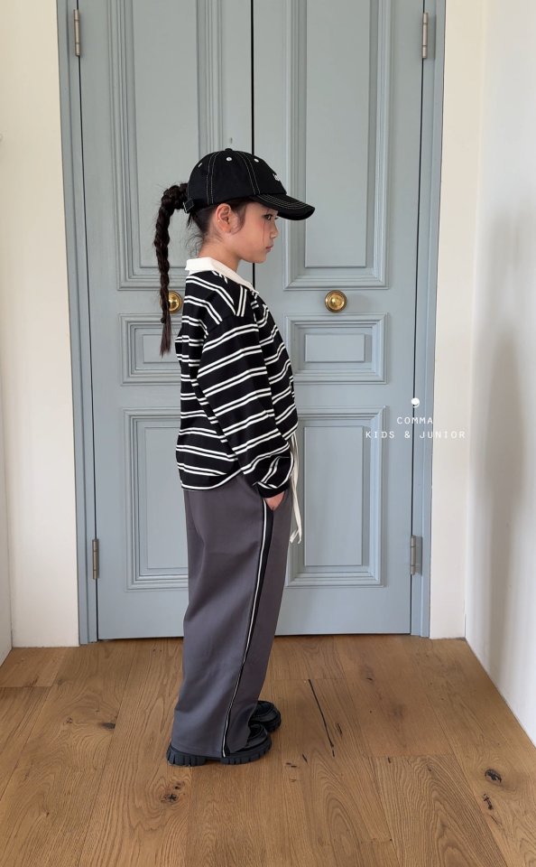 Comma - Korean Children Fashion - #minifashionista - Contrast Band Slacks - 4