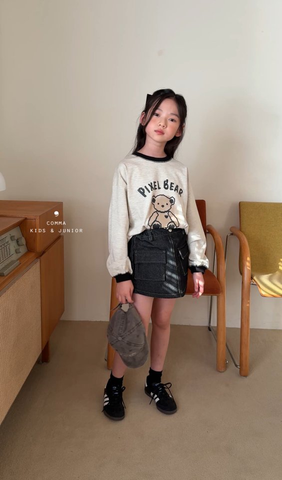 Comma - Korean Children Fashion - #prettylittlegirls - Bear Contrast Tee - 12