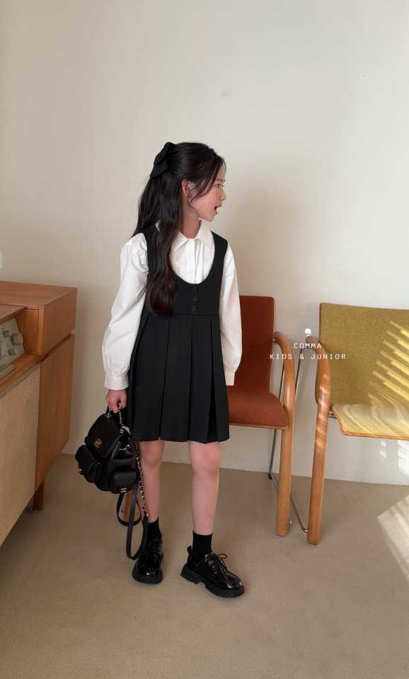 Comma - Korean Children Fashion - #prettylittlegirls - Button Pleated One-piece - 7