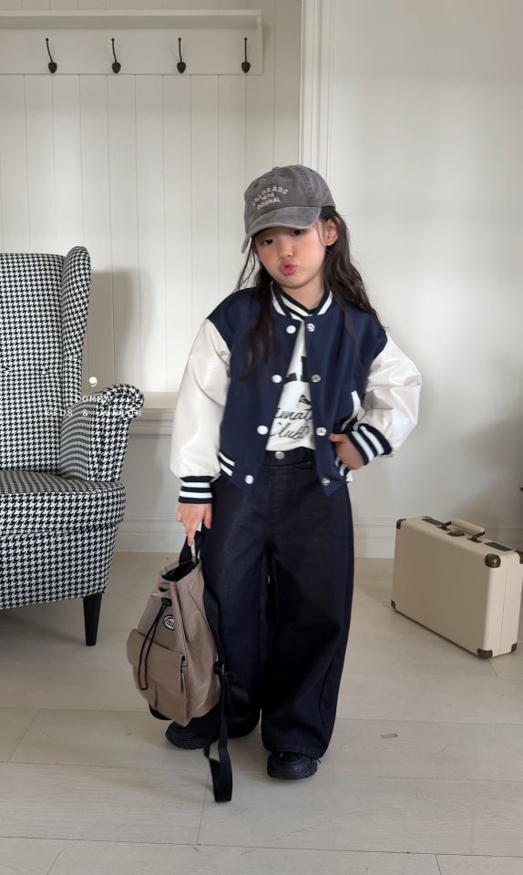 Comma - Korean Children Fashion - #stylishchildhood - Baseball Jumper - 3