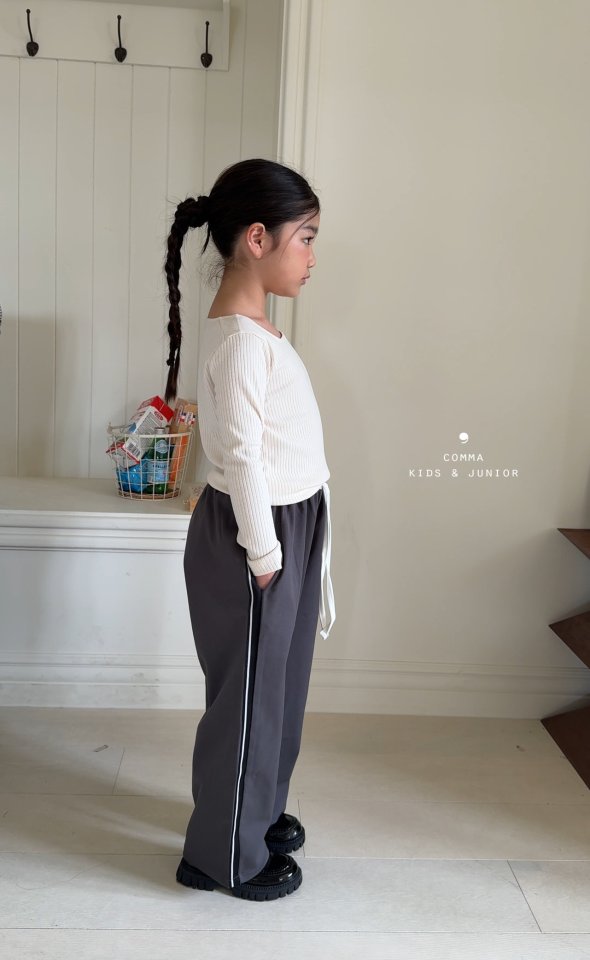 Comma - Korean Children Fashion - #stylishchildhood - Contrast Band Slacks - 7