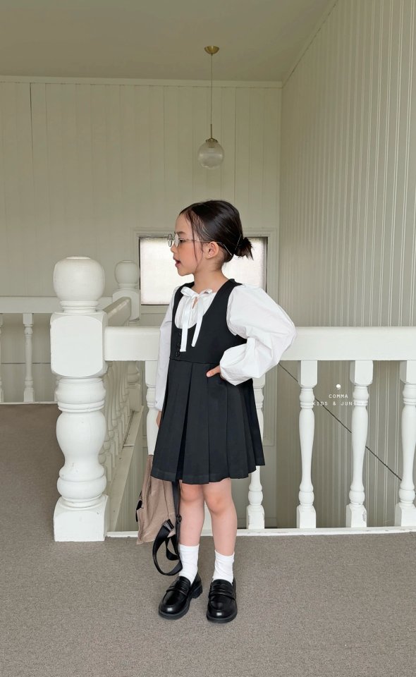 Comma - Korean Children Fashion - #todddlerfashion - Ribbon Tie Blouse - 11