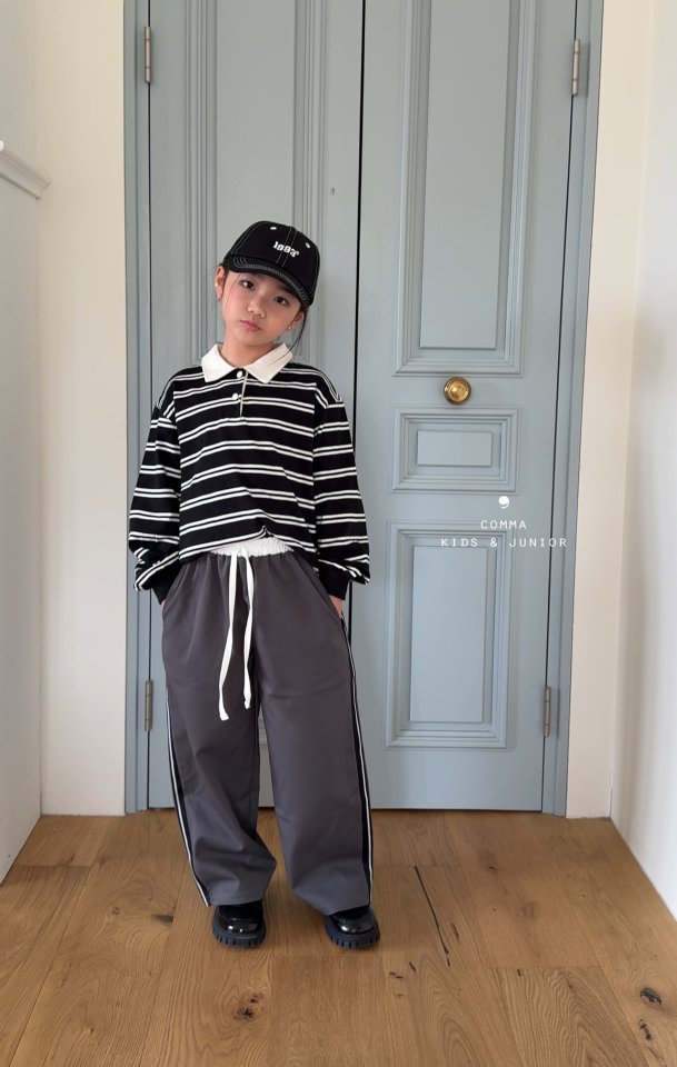 Comma - Korean Children Fashion - #todddlerfashion - Contrast Band Slacks - 5