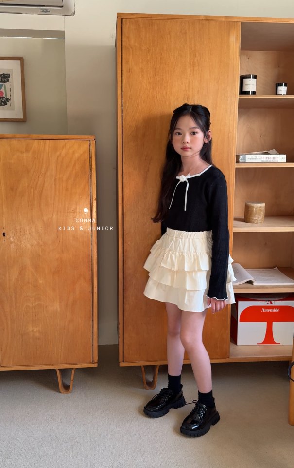 Comma - Korean Children Fashion - #todddlerfashion - Flower Contrast Tee - 3