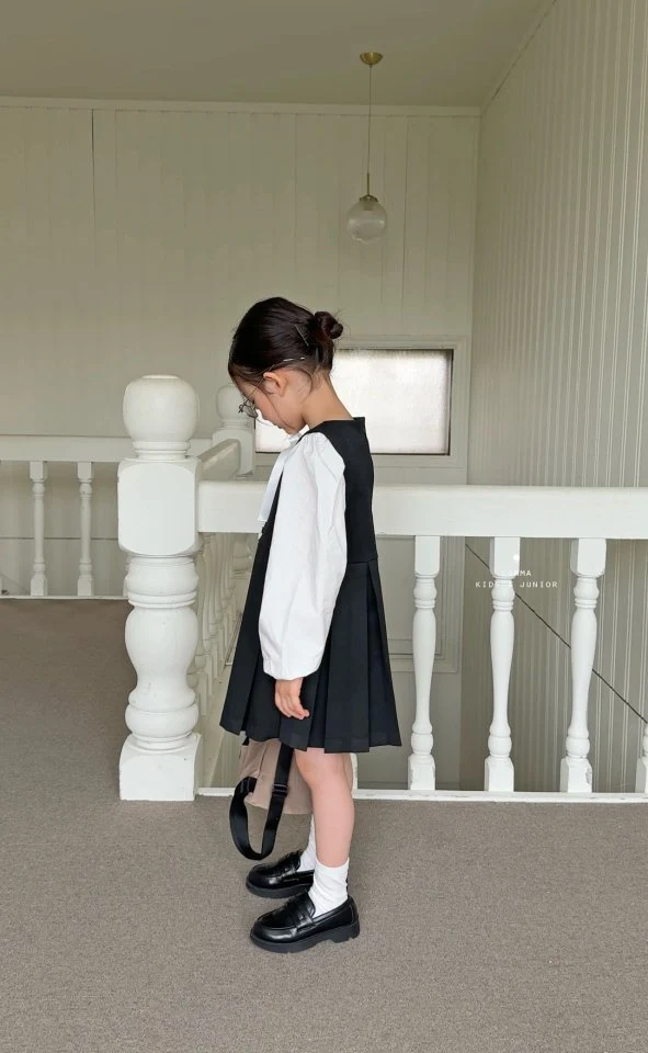 Comma - Korean Children Fashion - #toddlerclothing - Ribbon Tie Blouse - 12