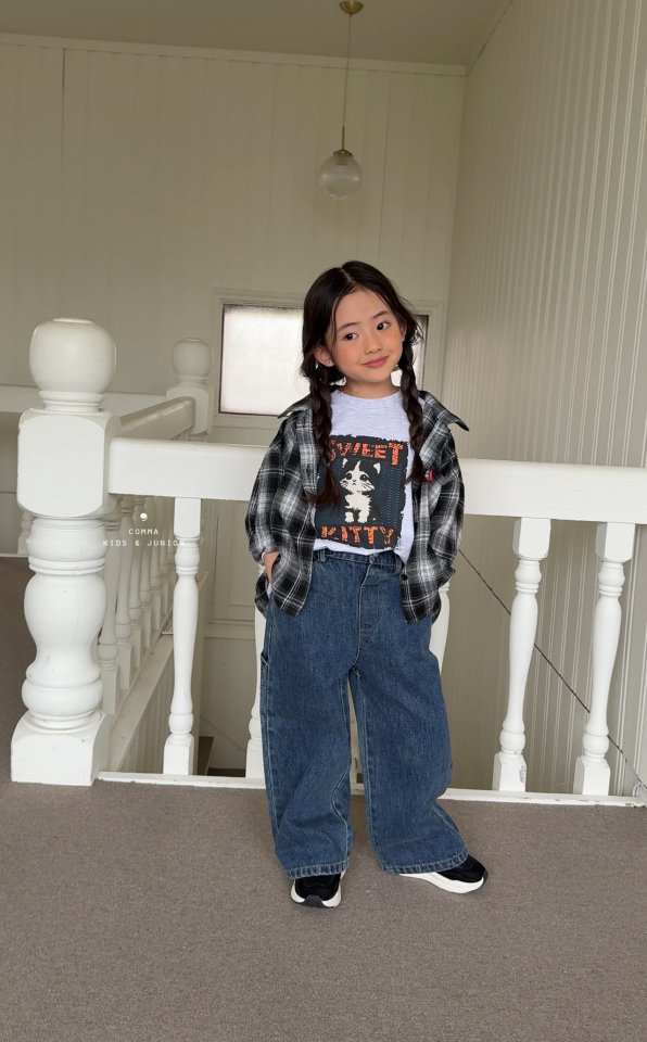 Comma - Korean Children Fashion - #toddlerclothing - Carpenter Denim Pants - 10