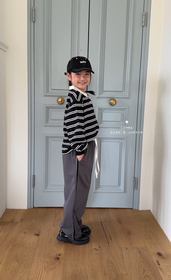 Comma - Korean Children Fashion - #toddlerclothing - Contrast Band Slacks - 6