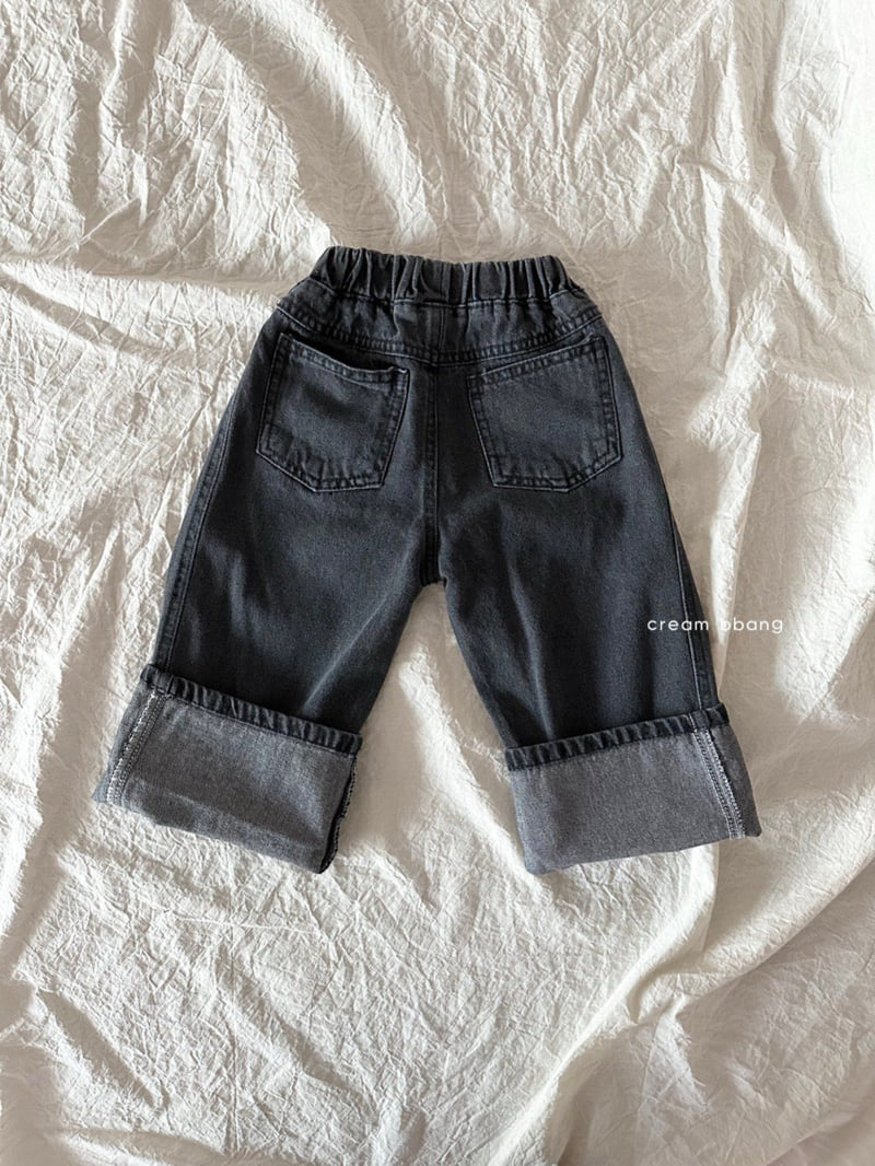 Cream Bbang - Korean Children Fashion - #kidzfashiontrend - Rolled Hem Denim Pants - 4