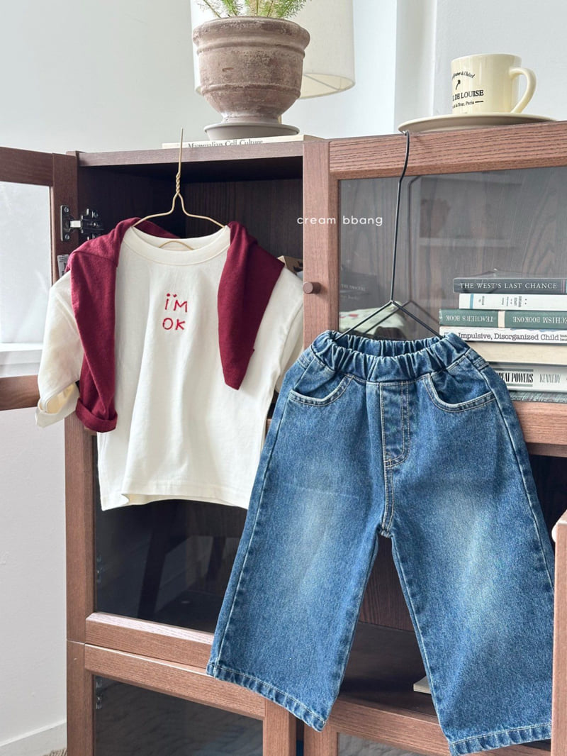 Cream Bbang - Korean Children Fashion - #childofig - I'm Okay Embroidered Tee - 12