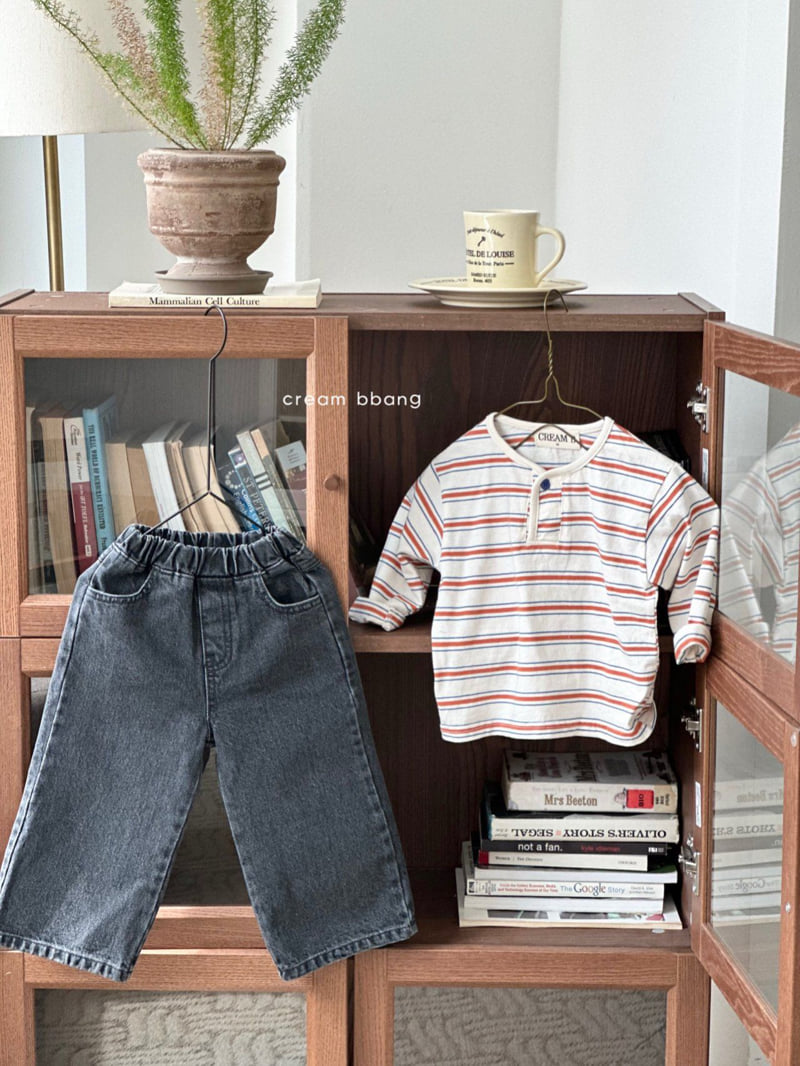 Cream Bbang - Korean Children Fashion - #designkidswear - Wide Denim Pants - 11