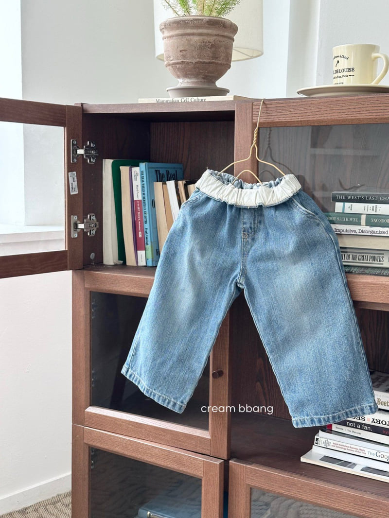 Cream Bbang - Korean Children Fashion - #discoveringself - Waist Denim Pants