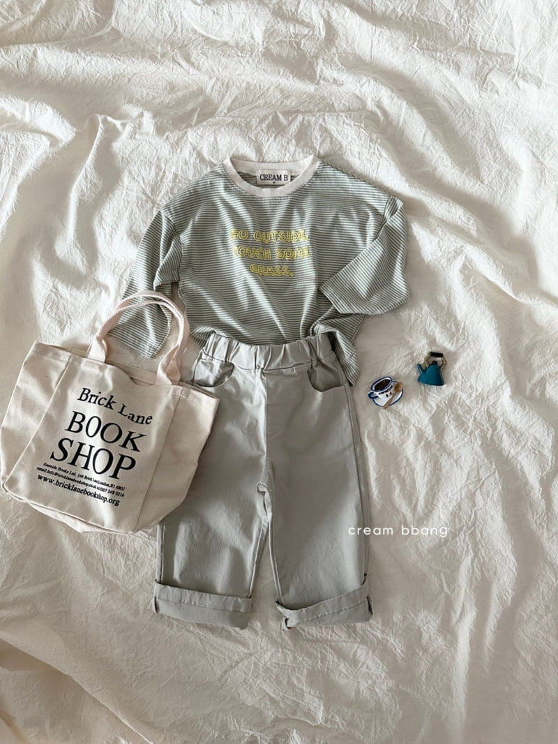Cream Bbang - Korean Children Fashion - #kidsshorts - Printed Stripe Tee - 3