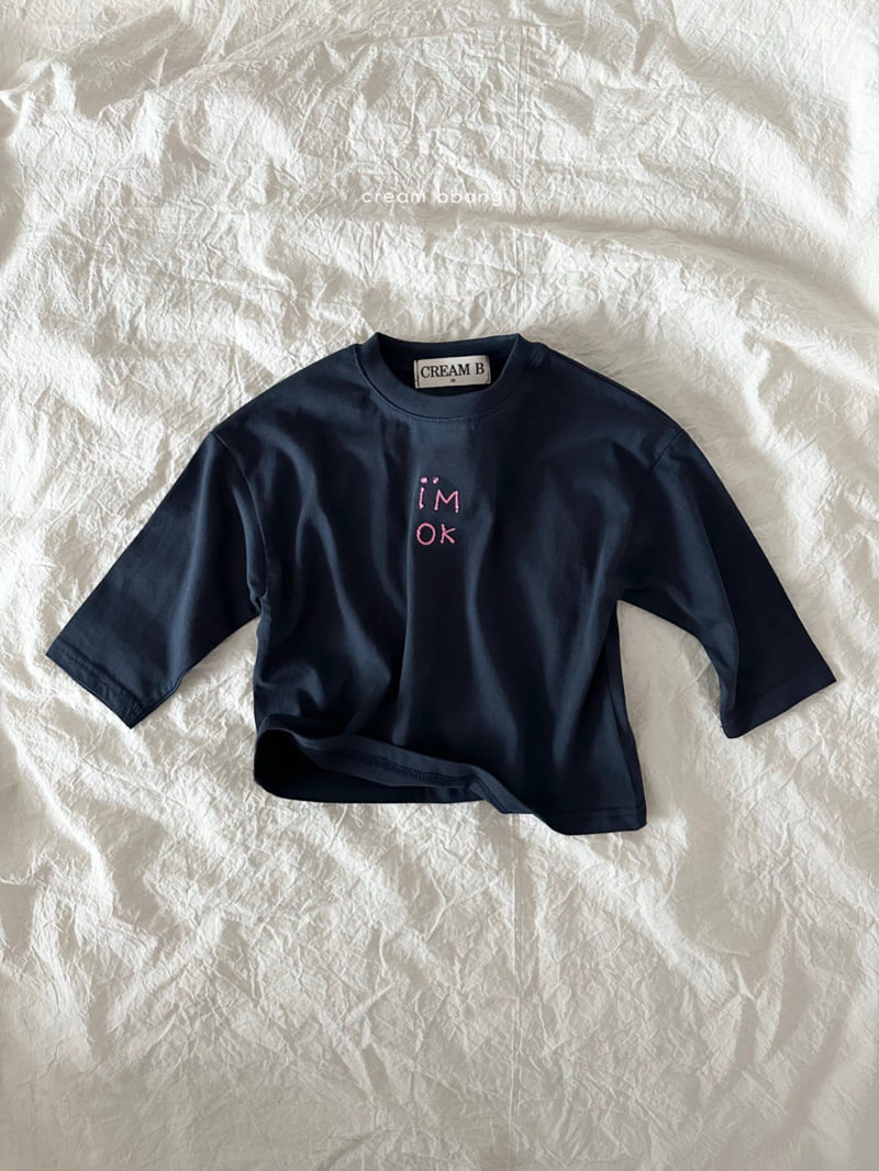 Cream Bbang - Korean Children Fashion - #fashionkids - I'm Okay Embroidered Tee - 4