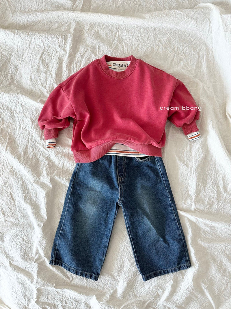 Cream Bbang - Korean Children Fashion - #kidsstore - Pigment Washed Sweatshirt - 12