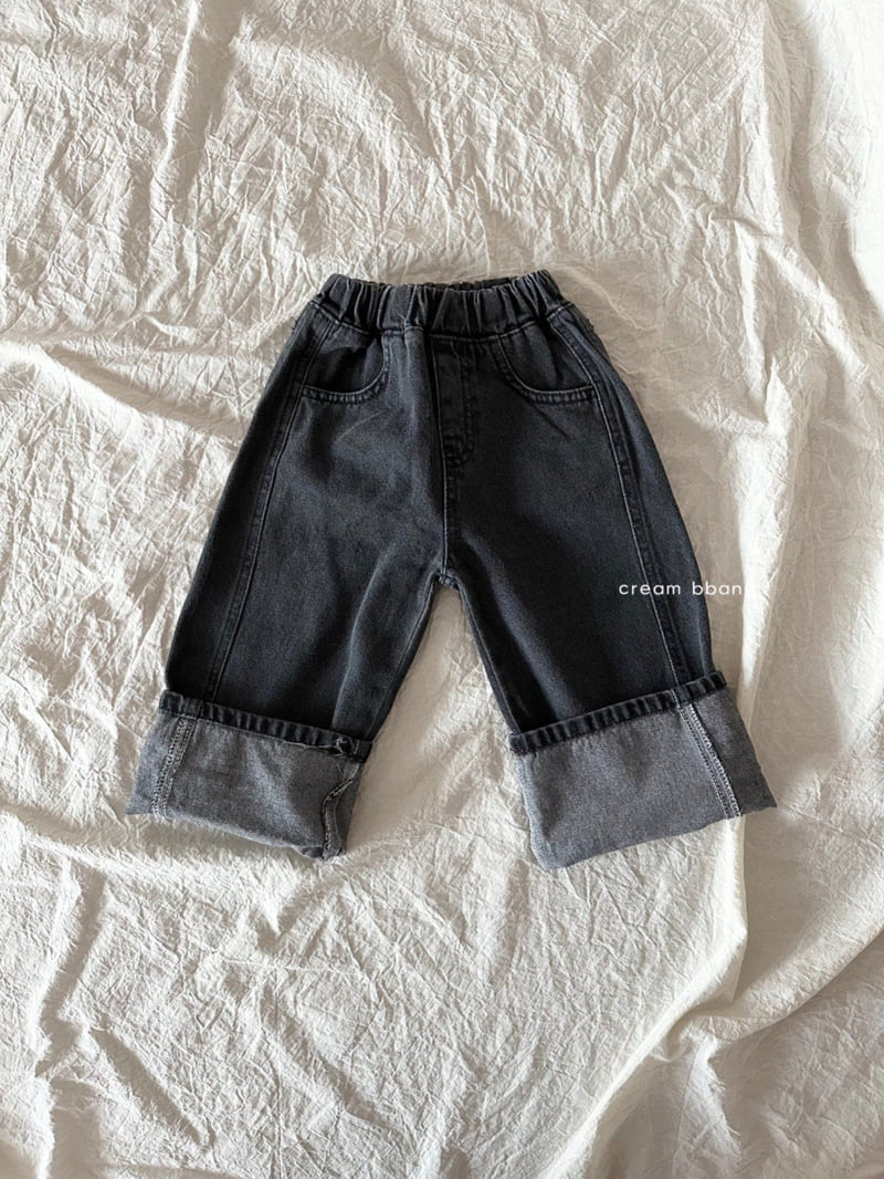 Cream Bbang - Korean Children Fashion - #kidzfashiontrend - Rolled Hem Denim Pants - 3