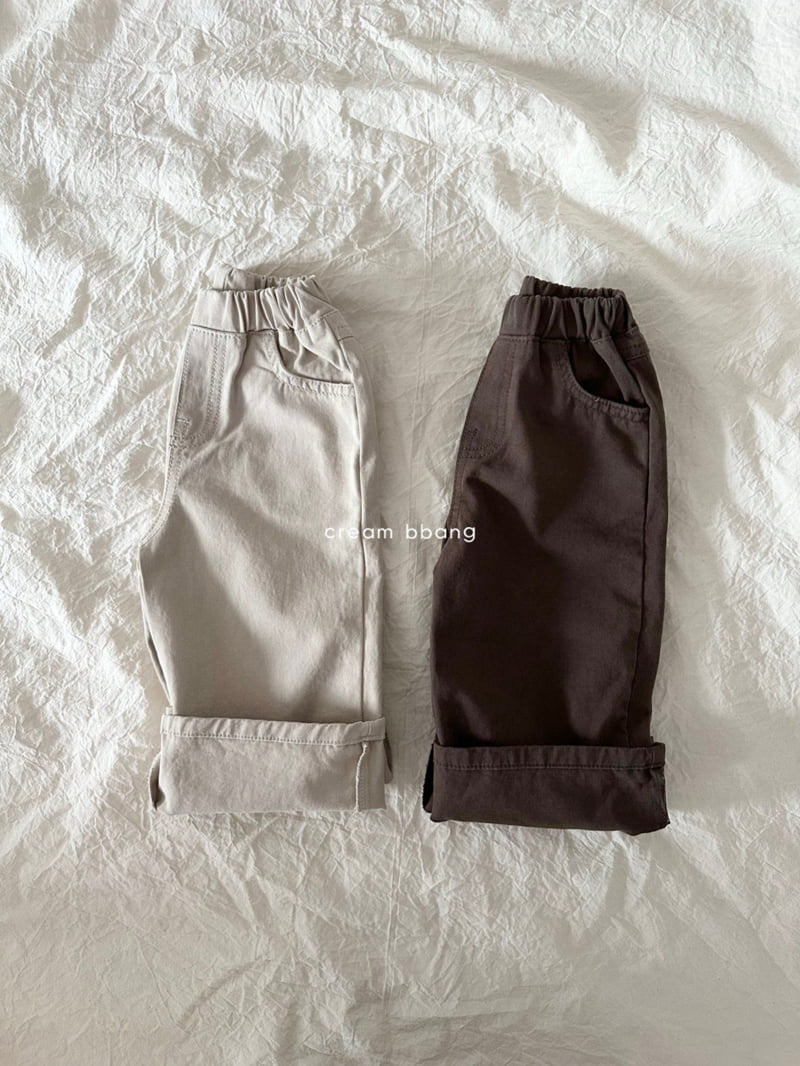 Cream Bbang - Korean Children Fashion - #littlefashionista - Wide Cotton Pants