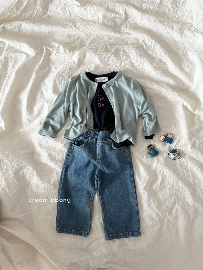 Cream Bbang - Korean Children Fashion - #littlefashionista - Straight Stretch Denim Pants - 9