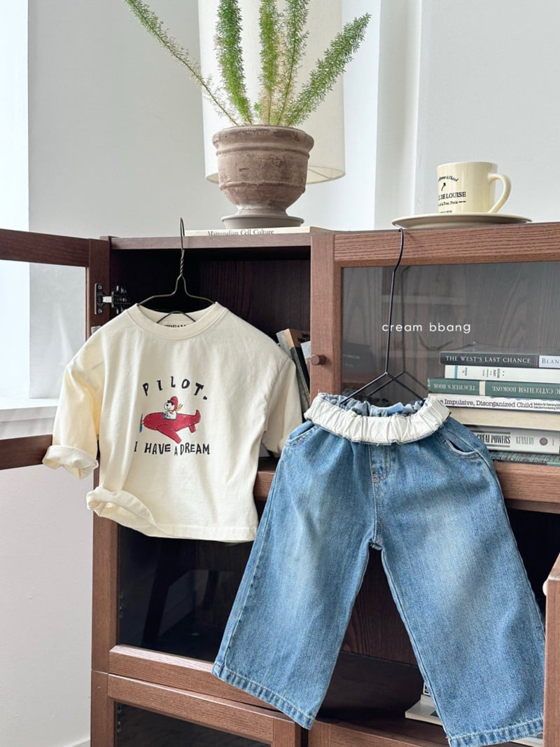 Cream Bbang - Korean Children Fashion - #littlefashionista - Waist Denim Pants - 7