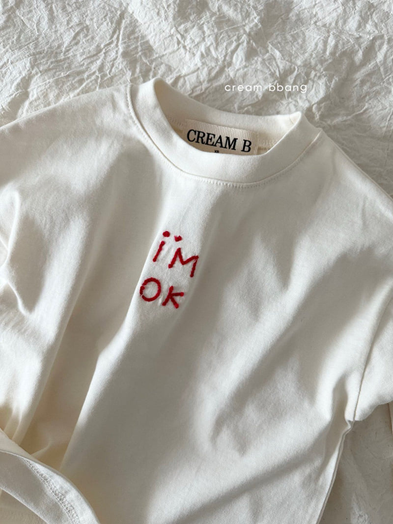 Cream Bbang - Korean Children Fashion - #magicofchildhood - I'm Okay Embroidered Tee - 9