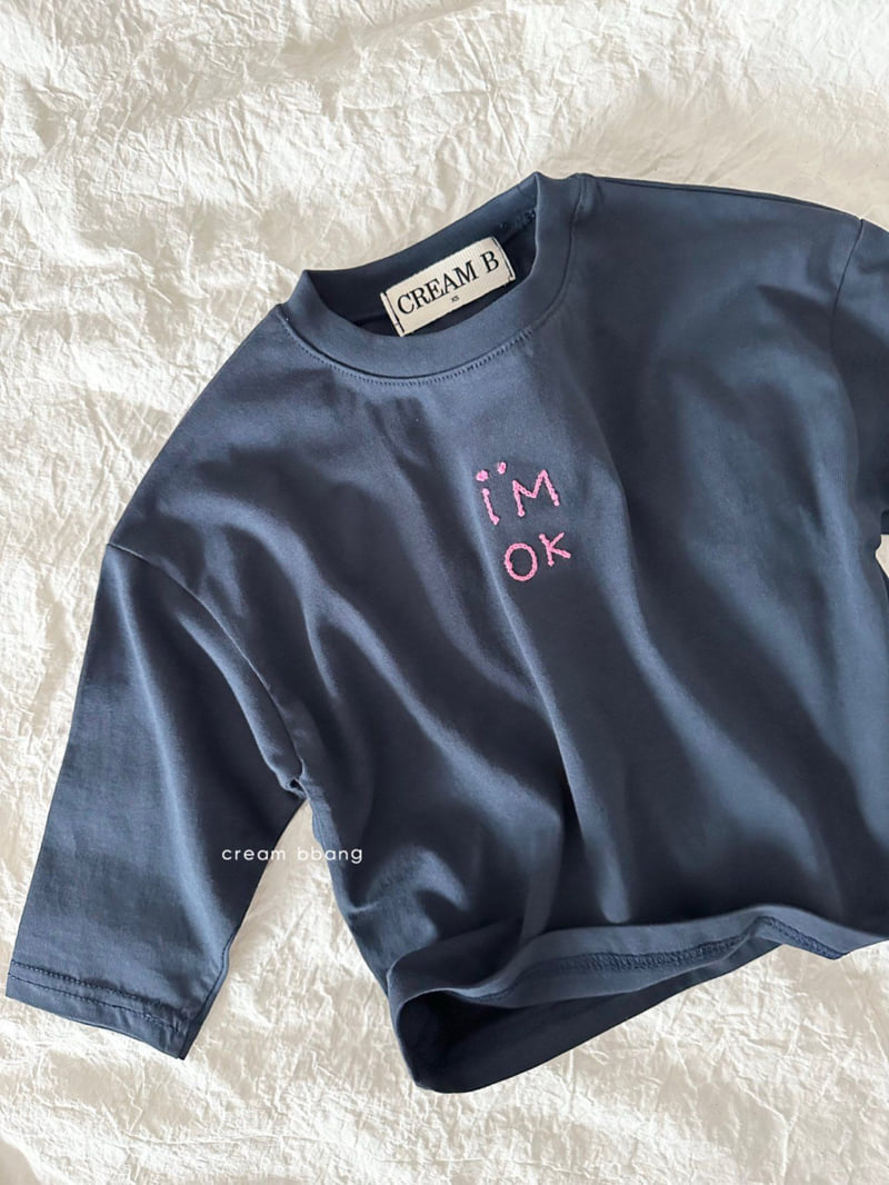 Cream Bbang - Korean Children Fashion - #minifashionista - I'm Okay Embroidered Tee - 10
