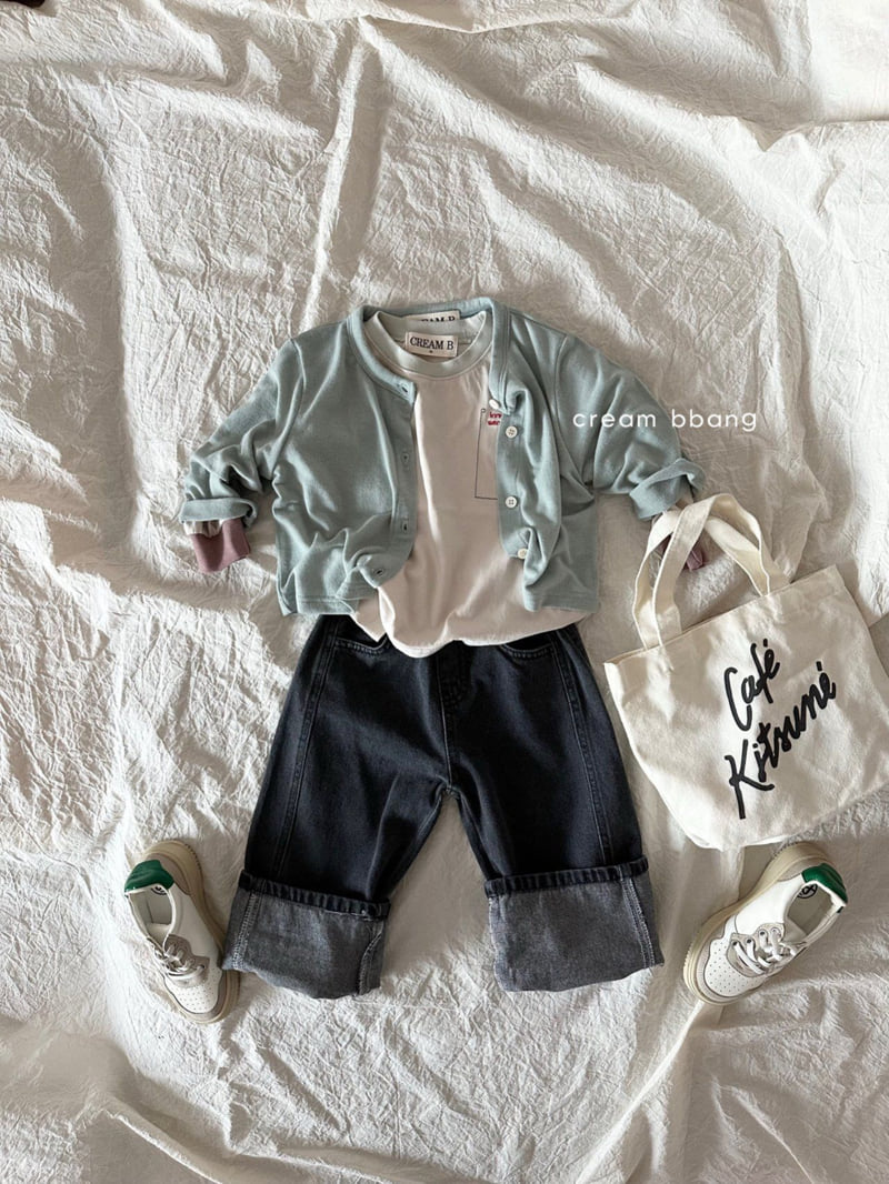 Cream Bbang - Korean Children Fashion - #todddlerfashion - Rolled Hem Denim Pants - 9