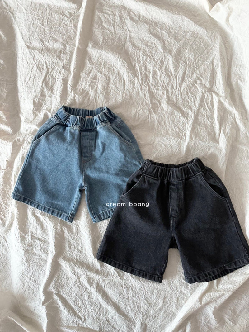 Cream Bbang - Korean Children Fashion - #todddlerfashion - Bermuda Denim Pants