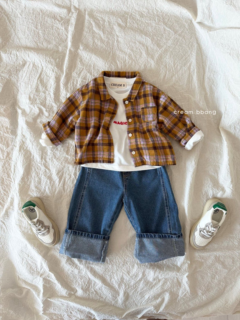 Cream Bbang - Korean Children Fashion - #toddlerclothing - Rolled Hem Denim Pants - 10